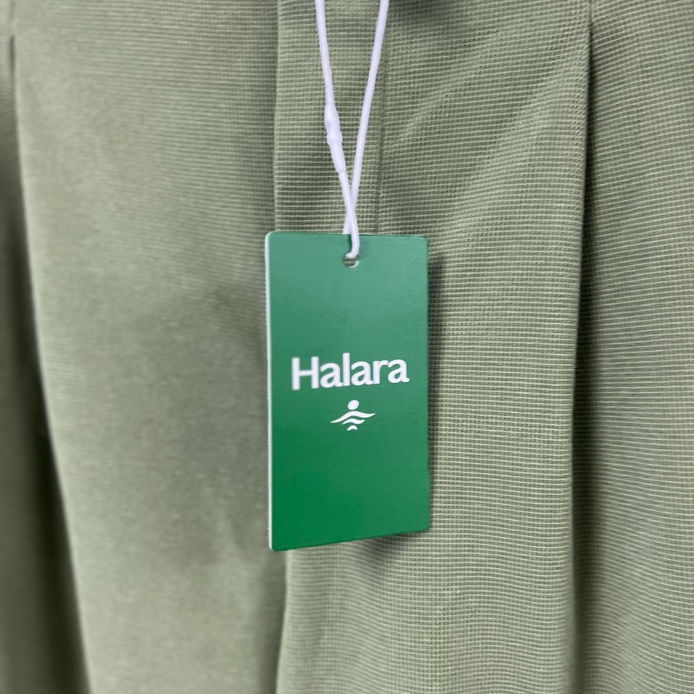 Halara Flex High Waisted Pocket Wide Leg Waffle Work Pants Loden Green Sz L NWT - Picture 8 of 9